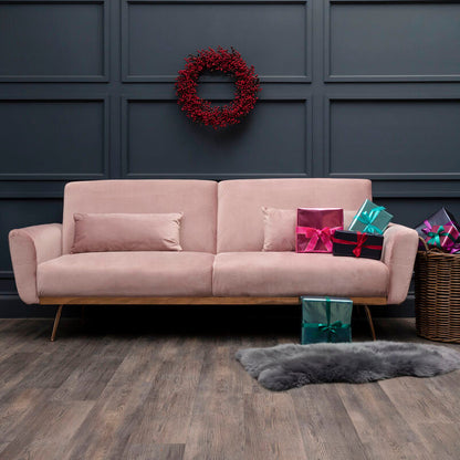Pink Velvet Sofa Bed, Hatton