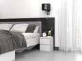 MALWA white bedside table with 2 drawers