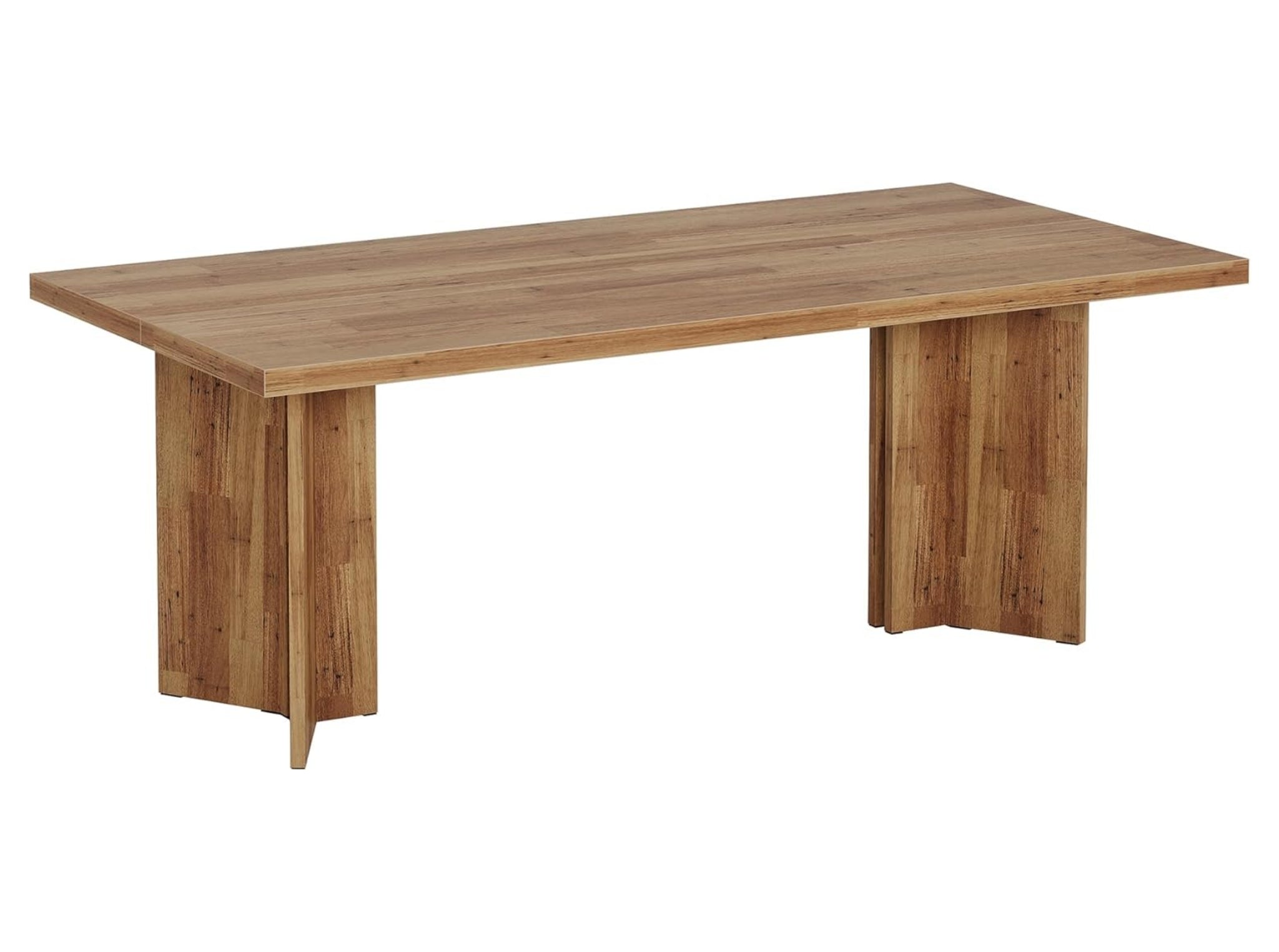 BEAM compact rectangular dining table with solid wood legs and natural texture, modern kitchen table design