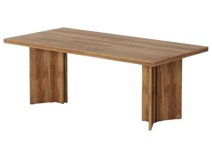 BEAM solid wood dining table isolated on white background, modern rectangular kitchen table with clean lines