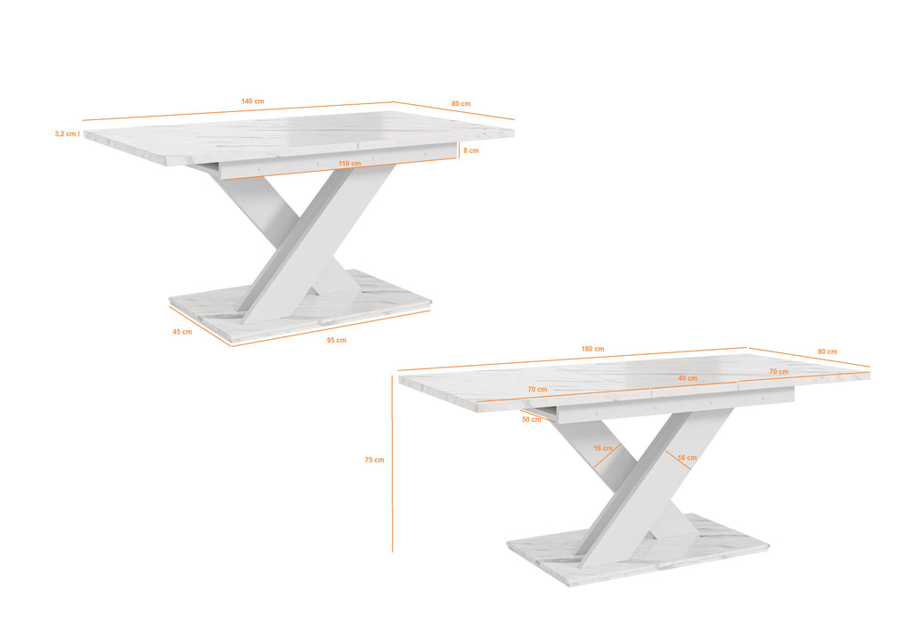 TOXX Extendable Dining Table 140–180cm – Wotan Oak &amp; Black Gloss