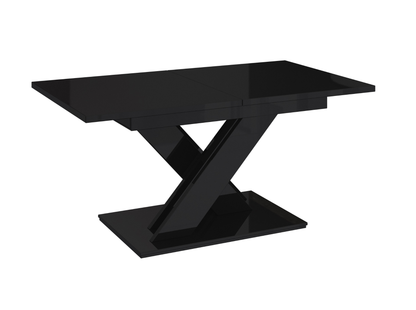 Contemporary extendable dining table in black gloss seating up to 8.