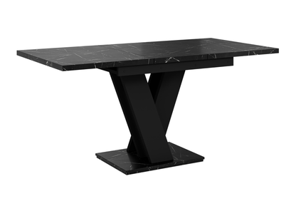 Space-saving 6 seater MASIV dining table in black marble and black finish.