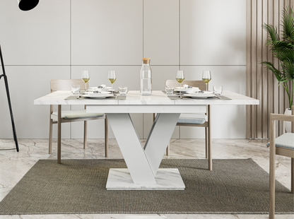 Modern white bianco marble dining table MASIV, perfect for elegant interiors.