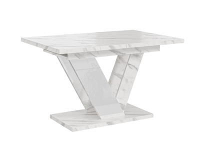 Contemporary white marble dining table with extendable feature – DUBAI.