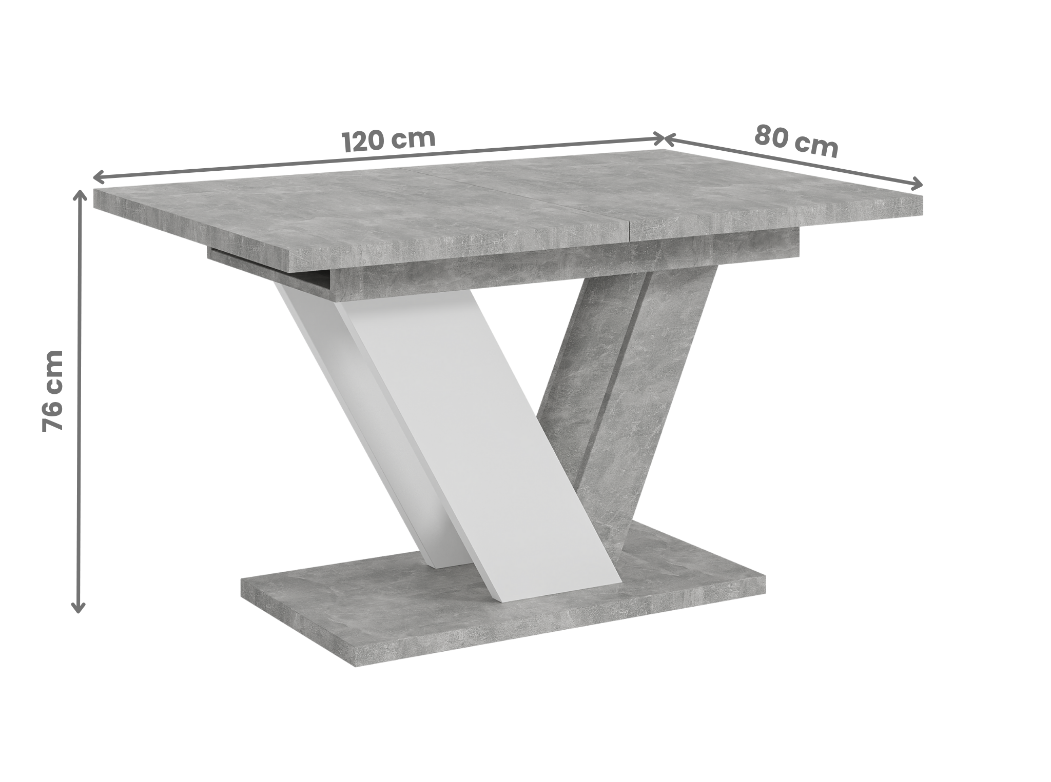 Esstisch DUBAI ausziehbar 120–160cm – Steinoptik & Weiß