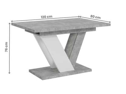 Extendable Dining Table for 6 People DUBAI Stone Effect, White