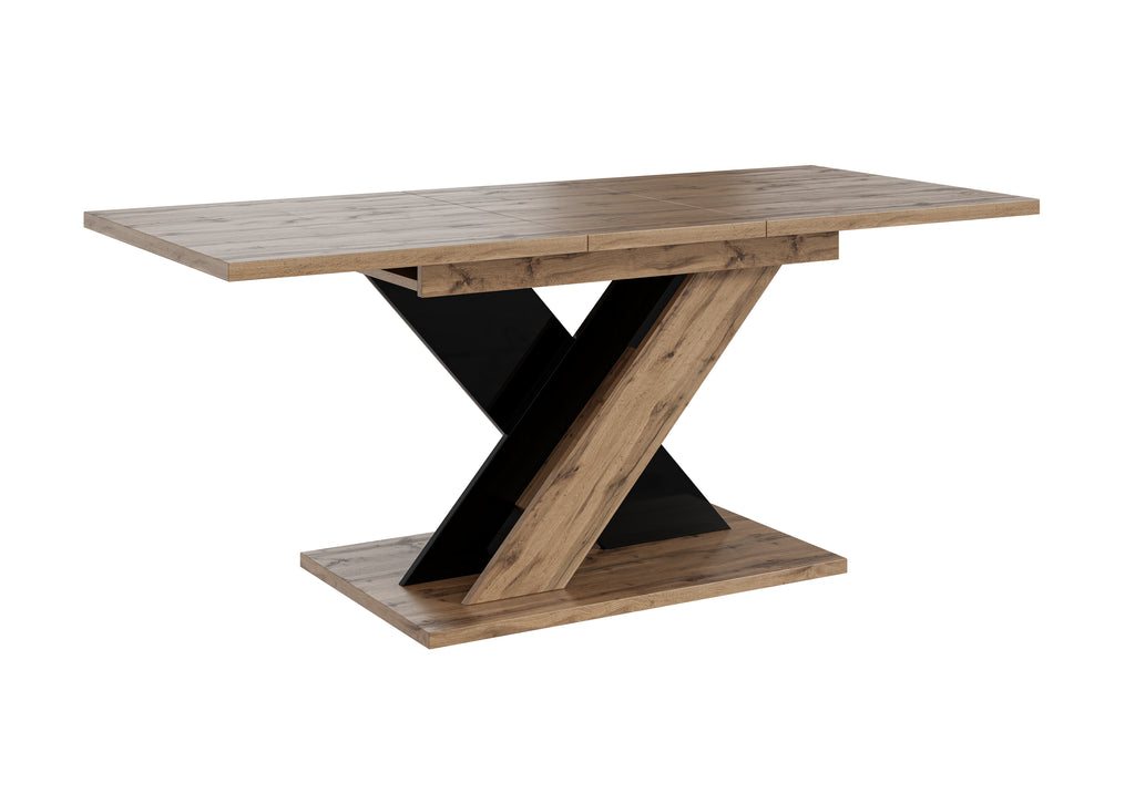 TOXX Extendable Dining Table 140–180cm – Wotan Oak &amp; Black Gloss