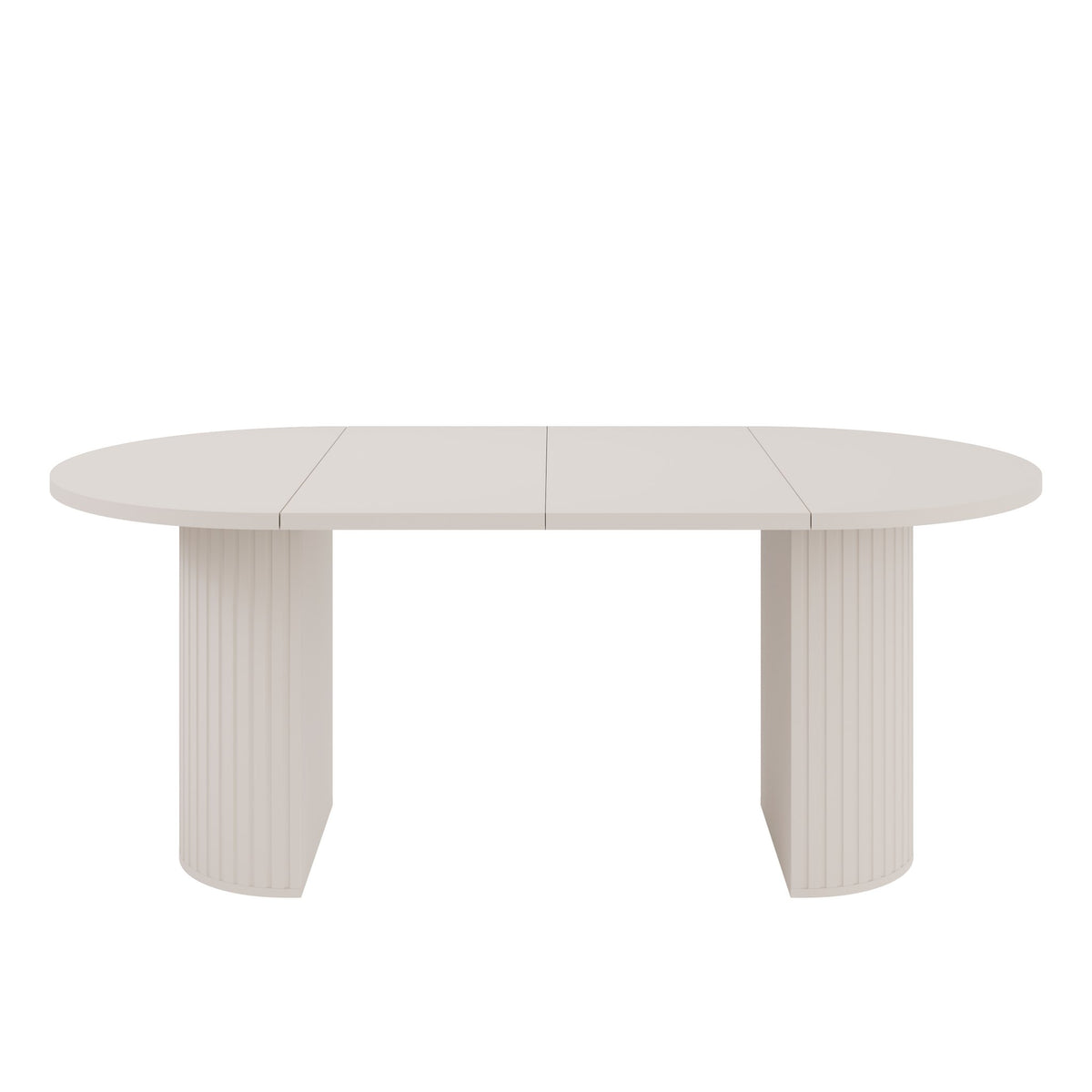 OVALIO Round Extendable Dining Table Ø100–188cm – Sand Beige