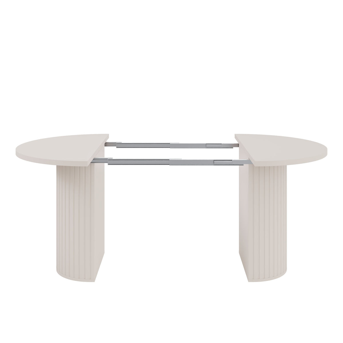 OVALIO Round Extendable Dining Table Ø100–188cm – Sand Beige